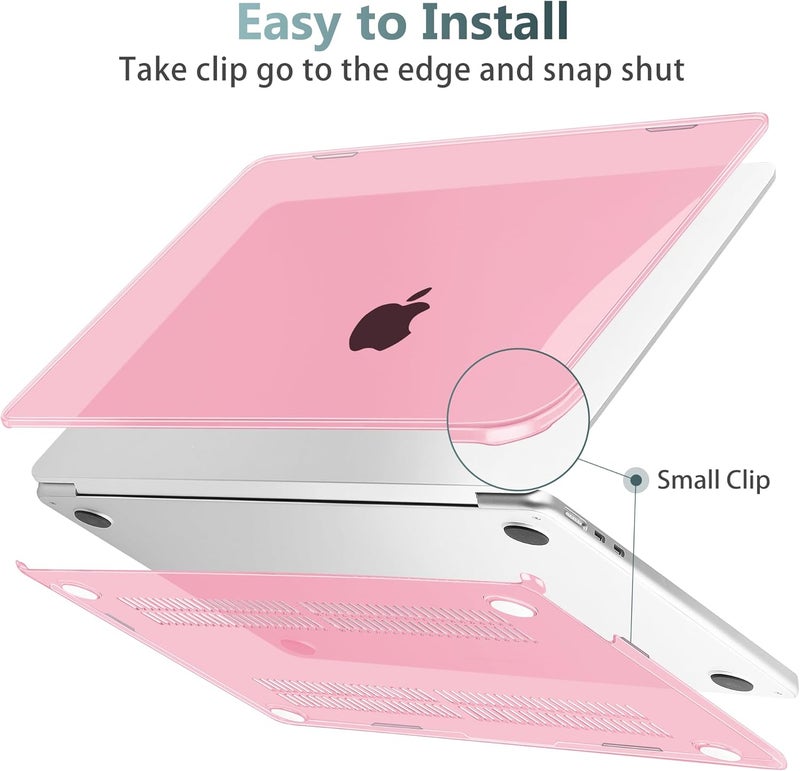 May Chen غطاء لجهاز MacBook Air 13.6 بوصة 2025 2024 2023 2022 إصدار A3240 M4 A3113 M3 A2681، غطاء صلب بلاستيكي لجهاز MacBook Air 13.6" مع شاشة Retina يناسب Touch ID، وردي كريستالي - Image 5